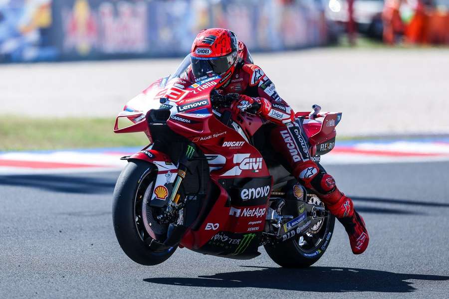 Marc Marquez pulled off the perfect getaway to beat home favourite Marco Bezzecchi and win Saturday's San Marino Grand Prix sprint Marc Marquez pulled off the perfect getaway to beat home favourite Marco Bezzecchi and win Saturday's San Marino Grand Prix sprint