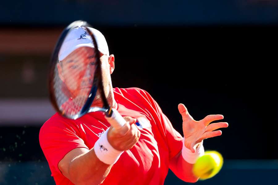 Dusan Lajovic în acțiune în Cupa Davis