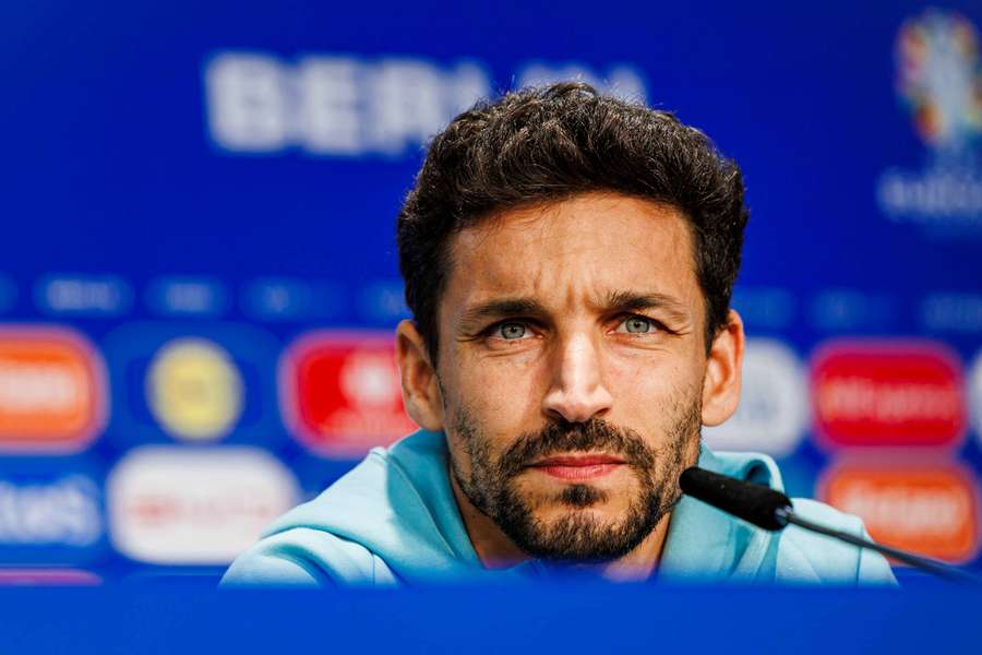 Jesús Navas, en la sala de prensa en Berlín