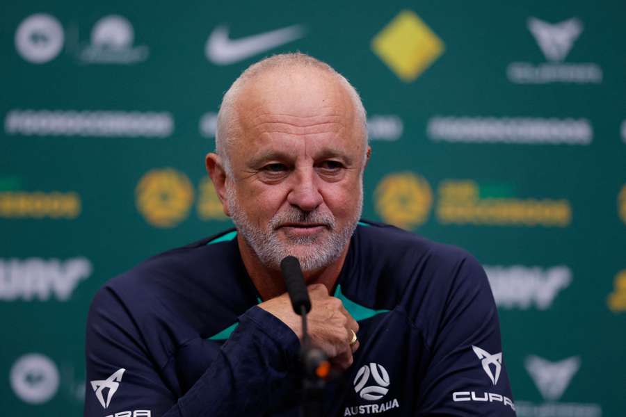 Socceroos' coach Graham Arnold speaking to the media
