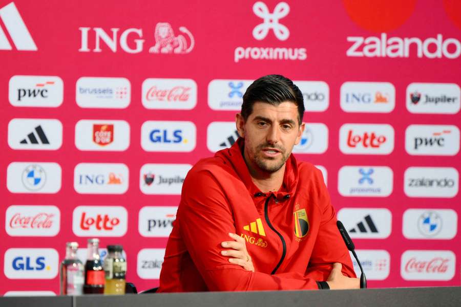 Courtois during a press conference