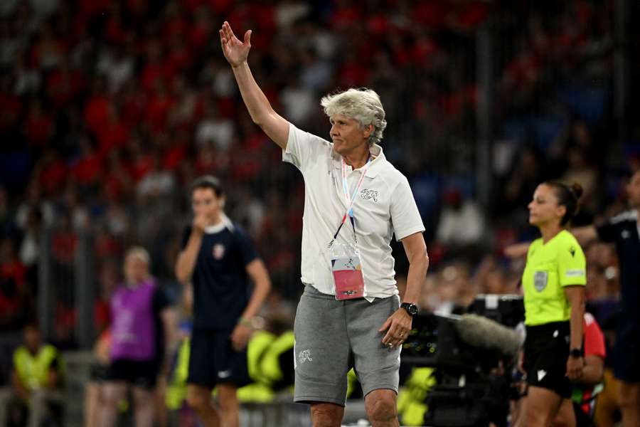 Pia Sundhage à l'Euro 2025.