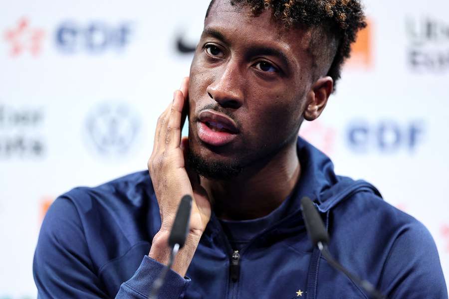 Kingsley Coman stellte sich bei einer Pressekonferenz am Mittwoch den Fragen der anwesenden Presse.