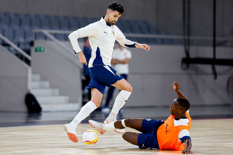 André Coelho no treino de Portugal
