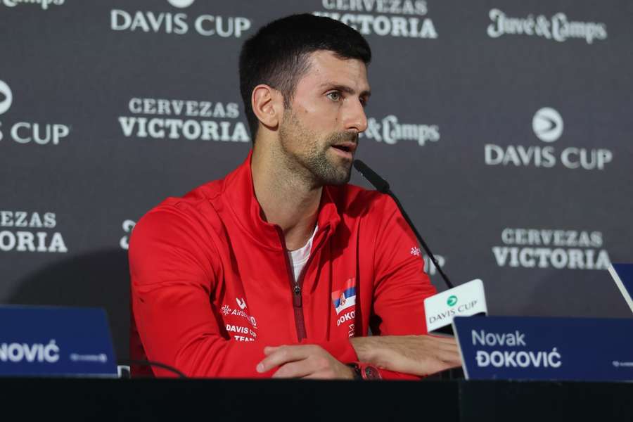 Novak Djokovic en conférence de presse cette semaine.