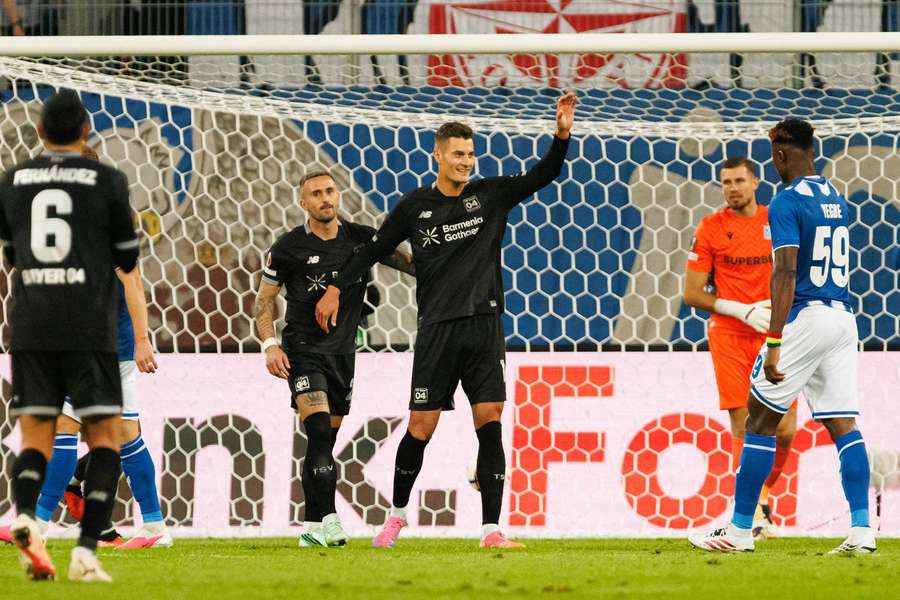 Schick celebrates scoring a goal Schick celebrates scoring a goal