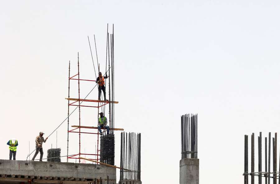 Um estaleiro de construção na Arábia Saudita