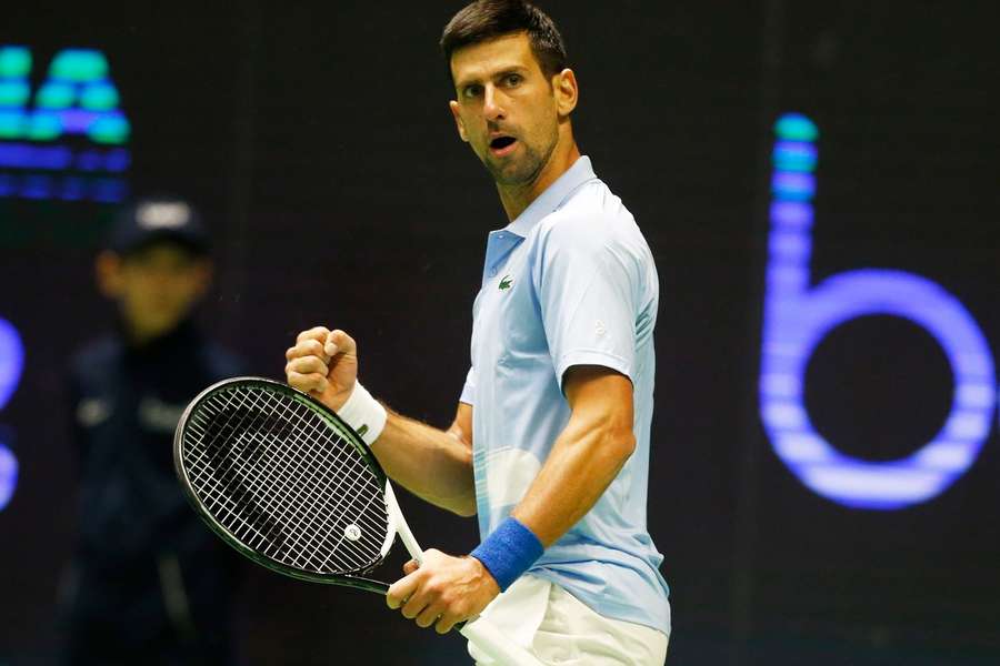 Novak Djokovic poing serré à Astana. 