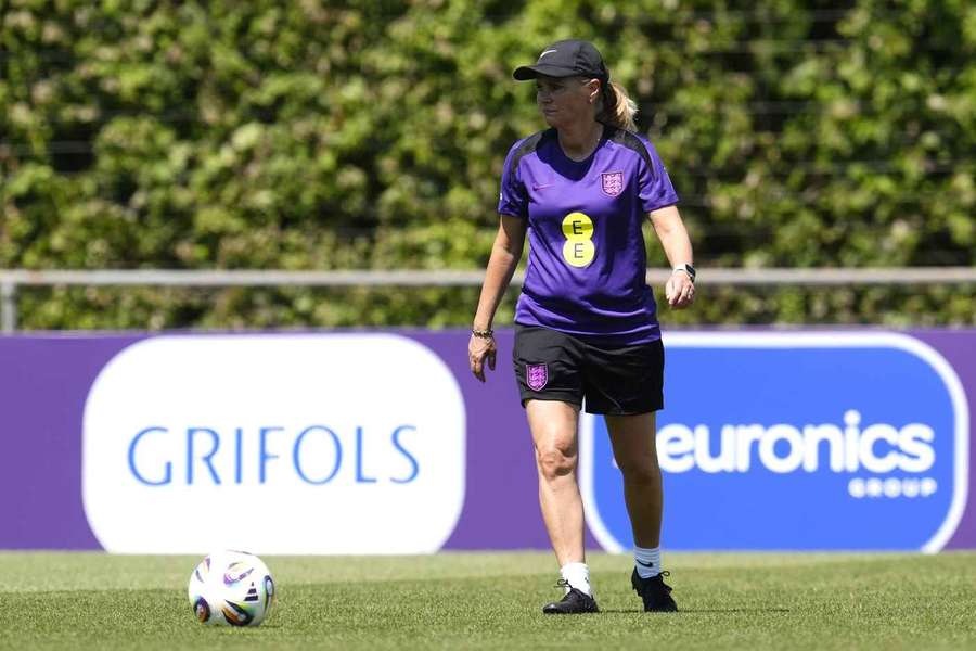 England boss Sarina Wiegman during training