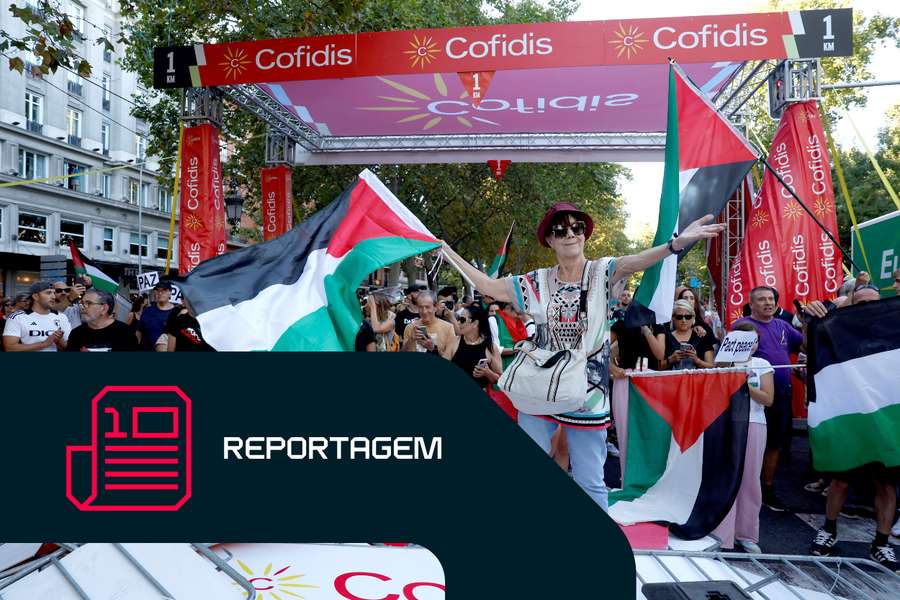 Festa na meta pertenceu à multidão pró-Palestina, em Madrid