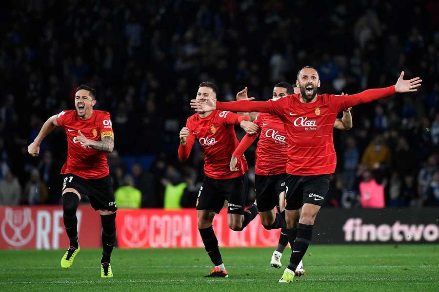Los futbolistas del Mallorca quieren celebrar el triunfo en la final de la Copa