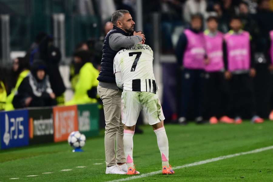 Rui Borges com Francisco Conceição no Juventus-Sporting Rui Borges com Francisco Conceição no Juventus-Sporting