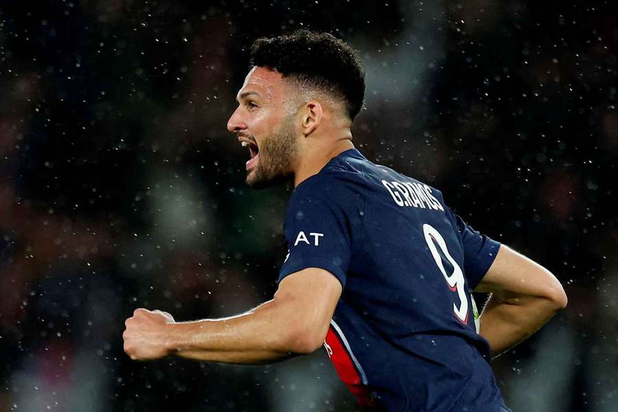 Goncalo Ramos celebrates for PSG