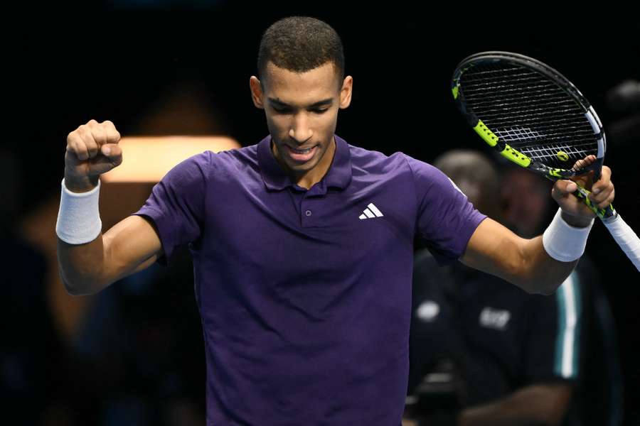 Felix Auger-Aliassime celebrates his victory in Turin Felix Auger-Aliassime celebrates his victory in Turin