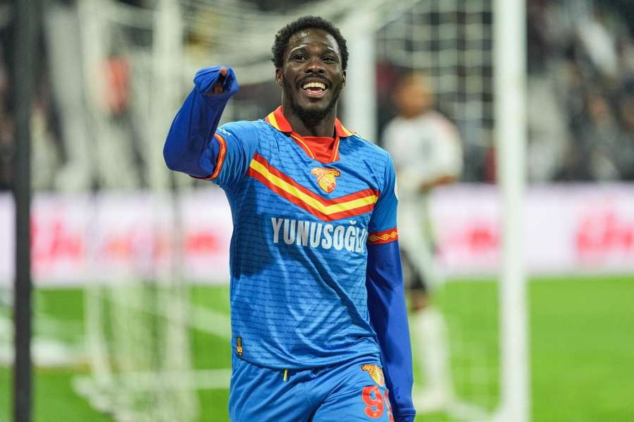 David Datro Fofana of Goztepe celebrates after scoring a goal 