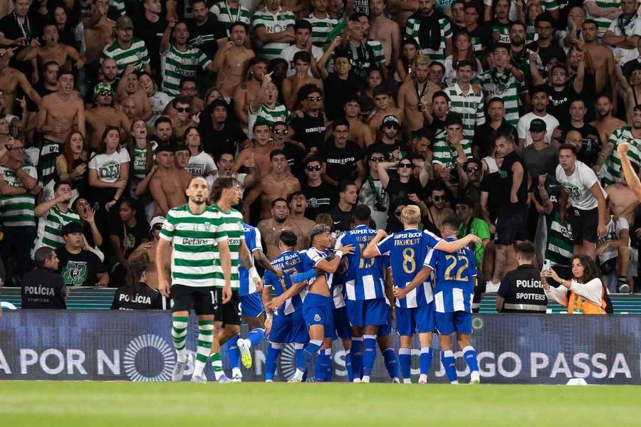 Os festejos dos jogadores do FC Porto no Estádio José Alvalade Os festejos dos jogadores do FC Porto no Estádio José Alvalade