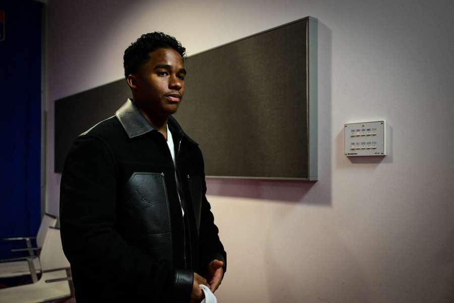 Endrick après sa conférence de presse lundi.