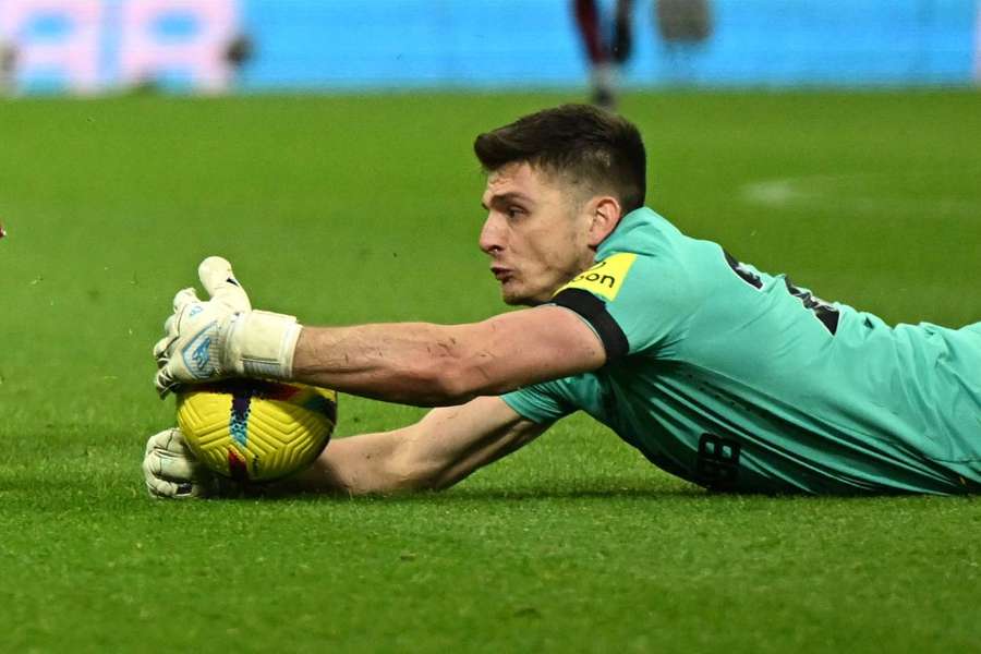 Nick Pope received a red card for handling the ball outside the area