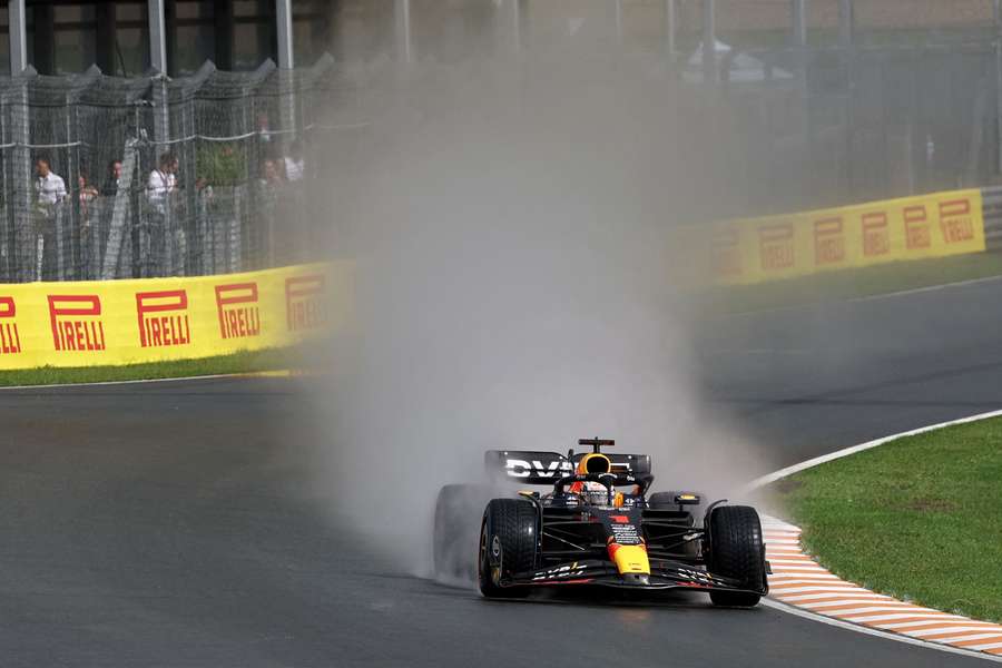 Max Verstappen on track during the third and final practice session