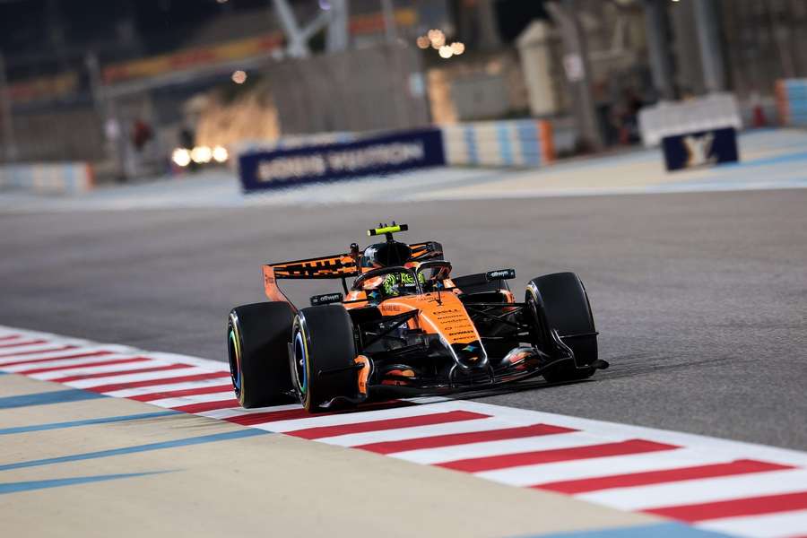 Norris in action in Bahrain