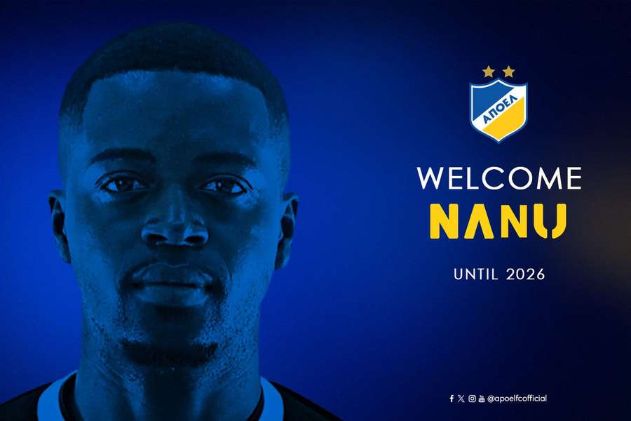Nanu assinou por um ano com o APOEL