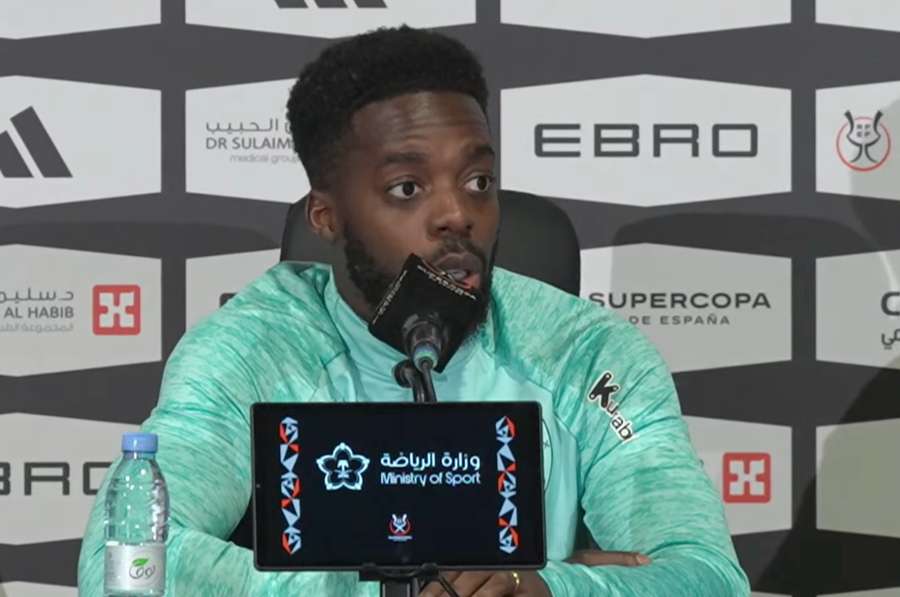 Iñaki Williams, en la rueda de prensa previa al duelo contra el Barça de la Supercopa