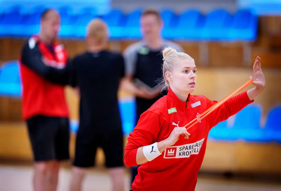 Kathrine Heindahl under landsholdets træning