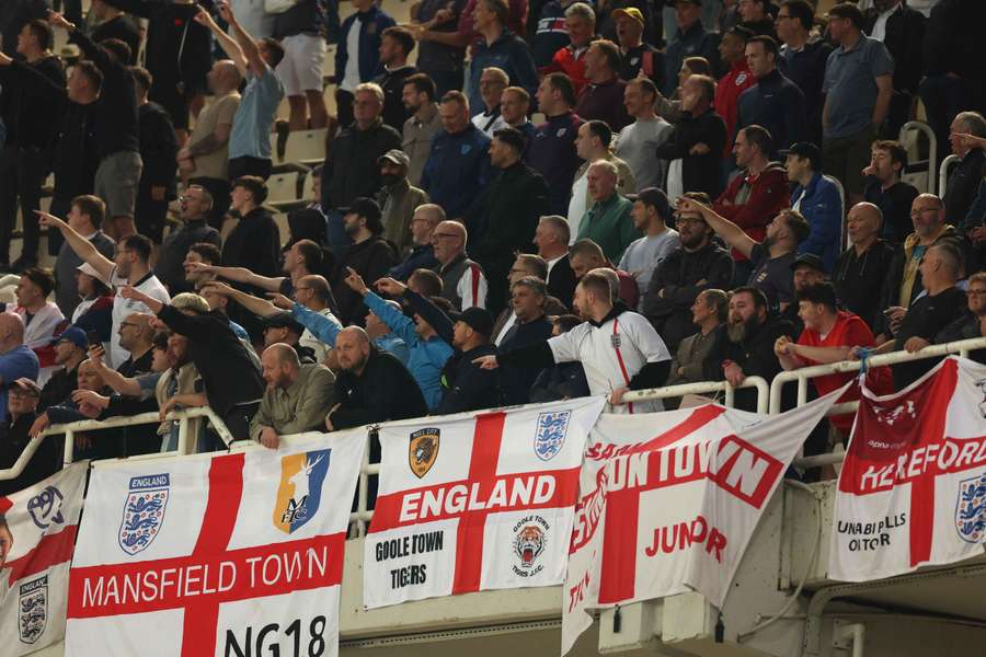 England fans in the stands during the match