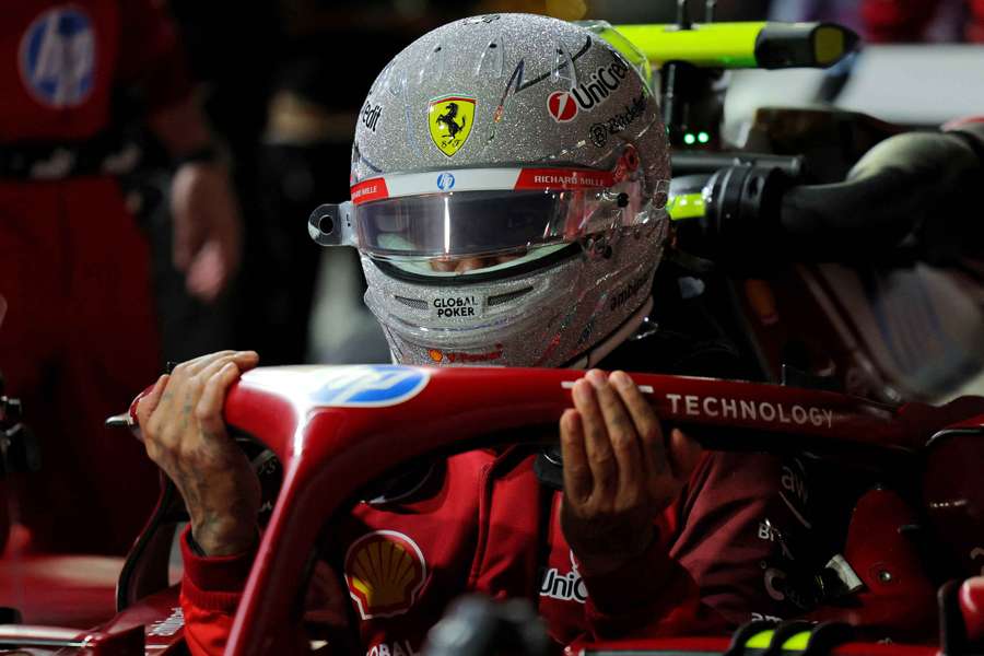 Lewis Hamilton in the Ferrari garage