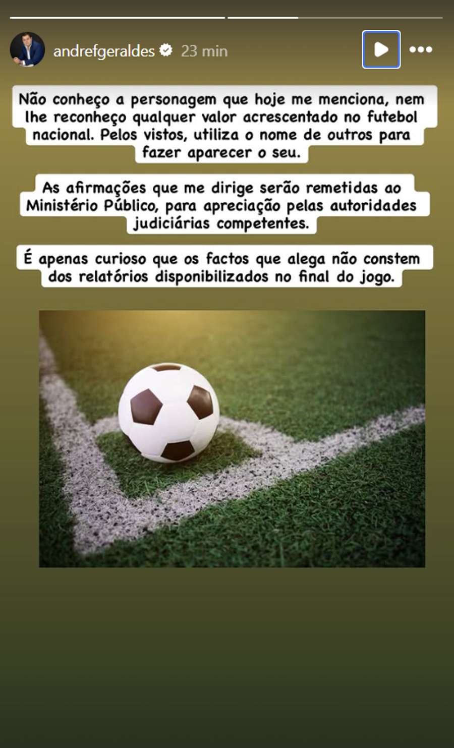 A publicação de André Geraldes A publicação de André Geraldes