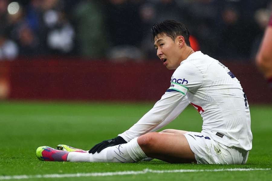 Spurs-Kapitän Heung-min Son während des Spiels gegen Aston Villa