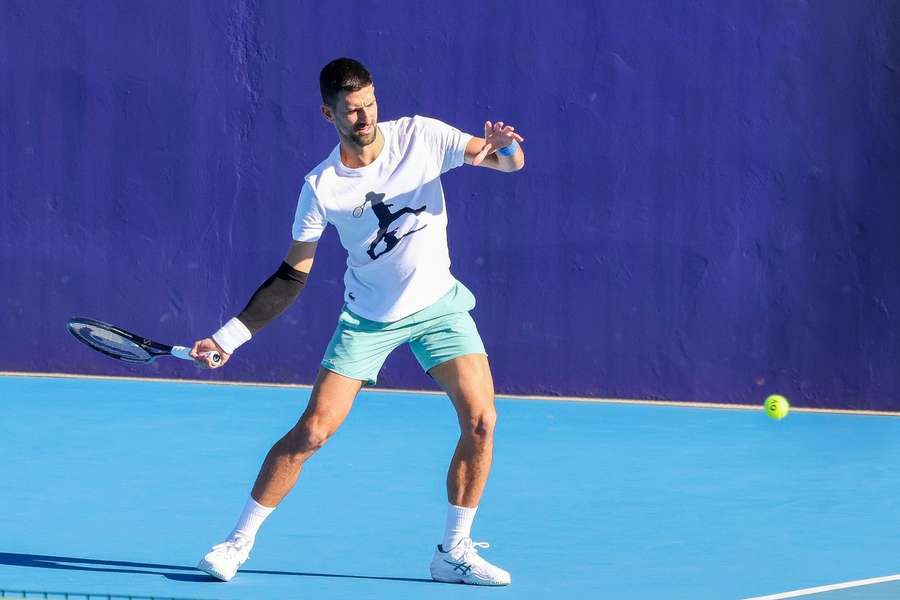 Novak Djokovic beim Training in Melbourne.