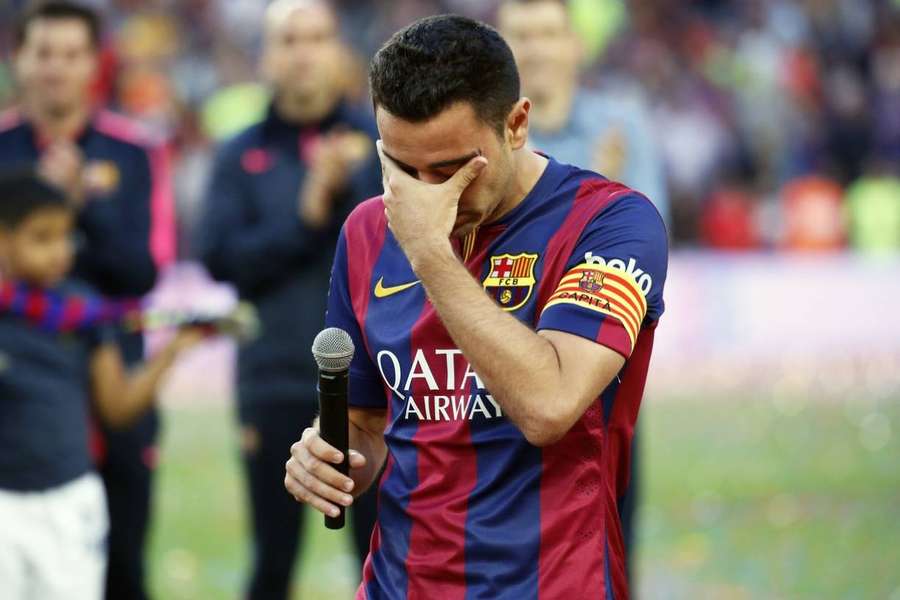 Xavi își ia rămas bun în lacrimi de la fani din postura de jucător al Barcelonei - 23 mai 2015