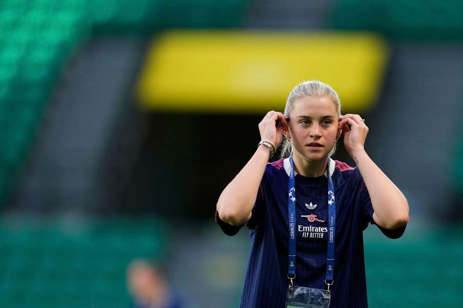 Alessia Russo no treino em Alvalade
