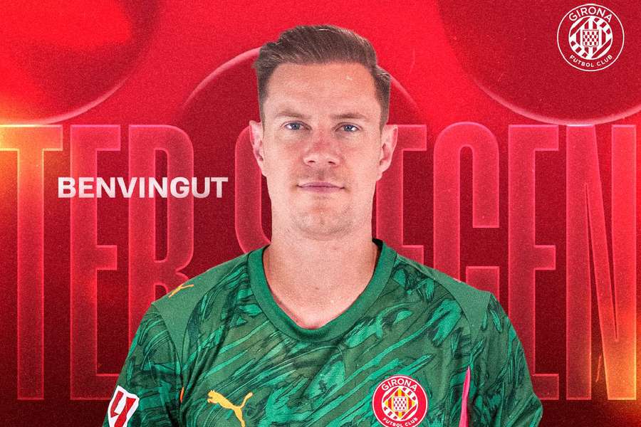 Ter Stegen, con la camiseta del Girona