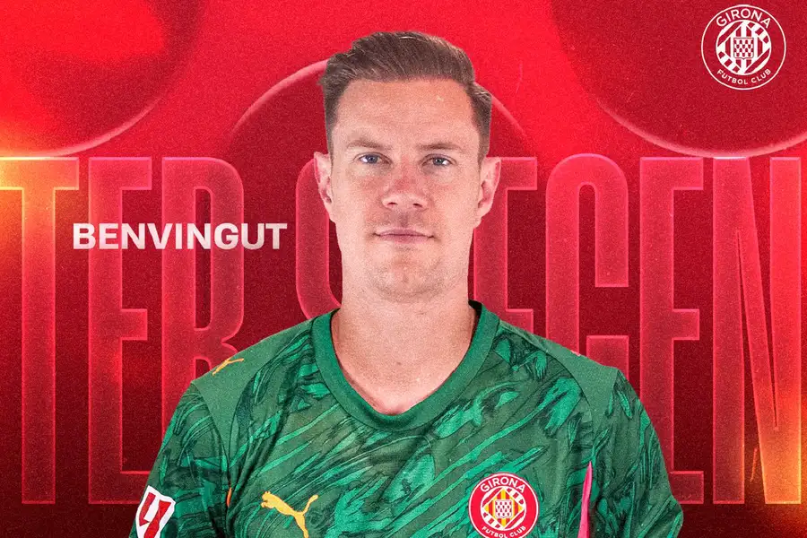 Ter Stegen in a Girona shirt