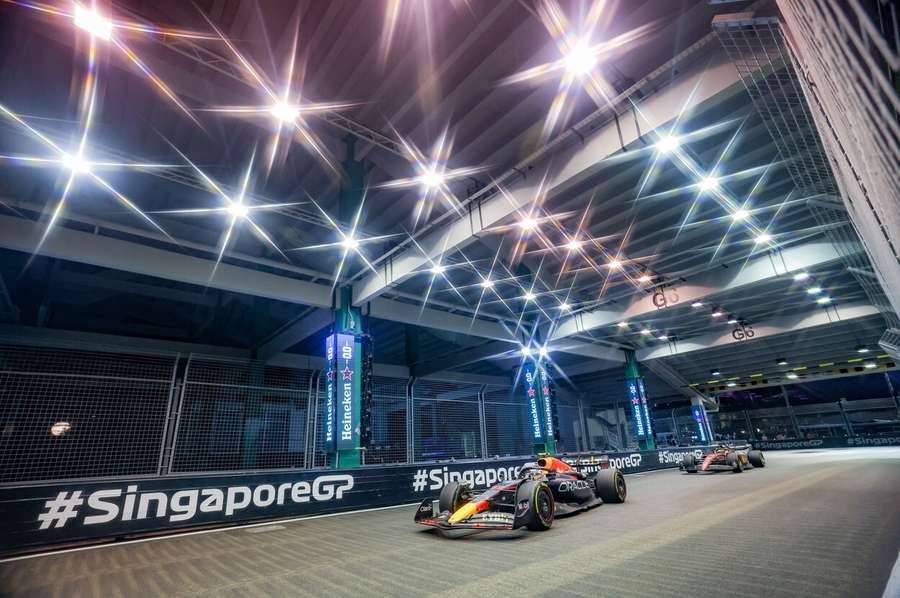 Sergio Perez claims top spot in Singapore