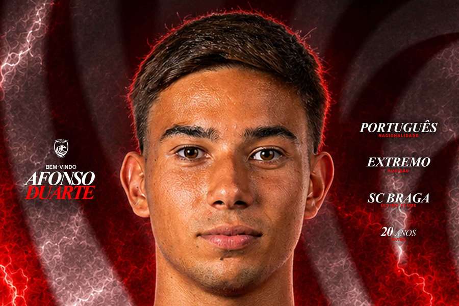Afonso Duarte assinou por duas épocas pelo SC Braga