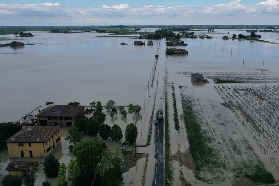 Una imagen del mal tiempo que azota Emilia Romagna