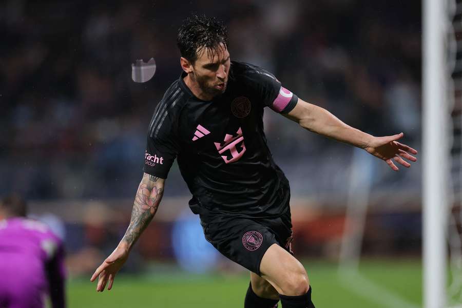 Messi beim Torjubel für Inter Miami