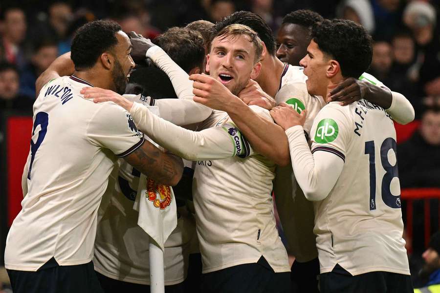 West Ham celebrate Soungoutou Magassa's late goal