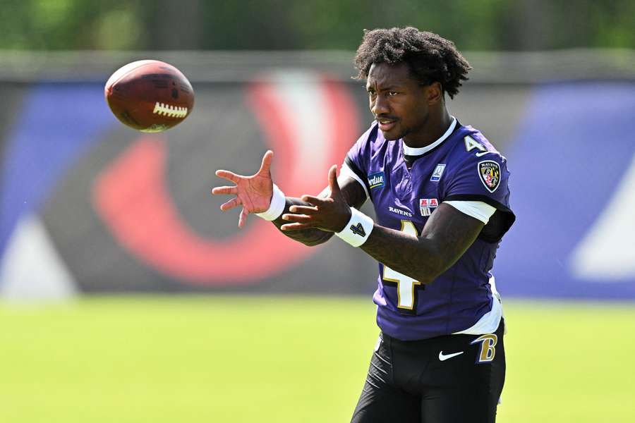 Baltimore Ravens' Zay Flowers. Baltimore Ravens' Zay Flowers.