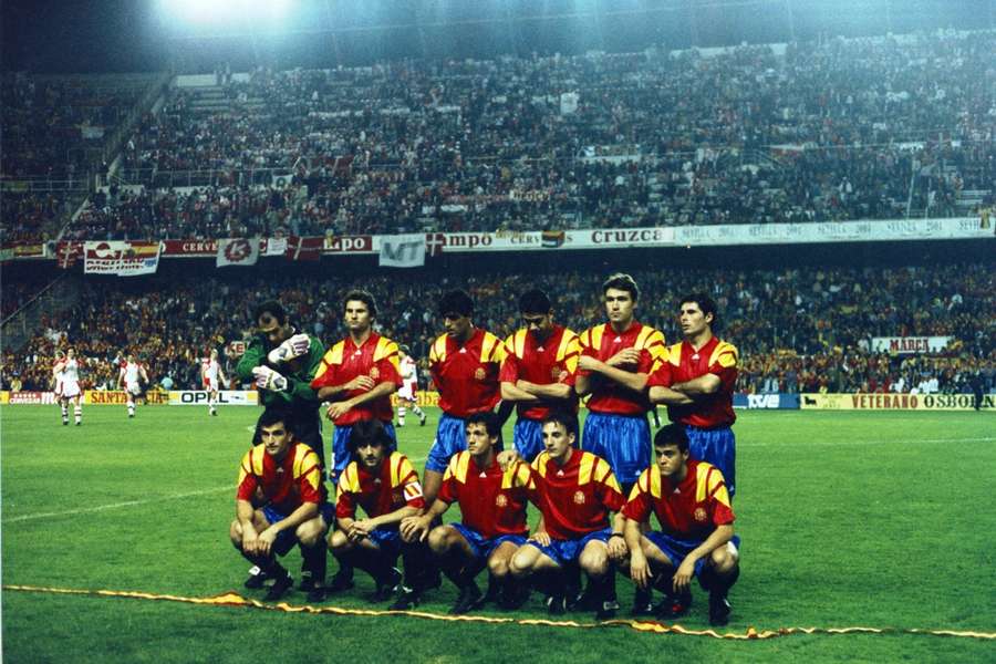 11 de España ante Dinamarca en Sevilla, el 17 de noviembre de 1993