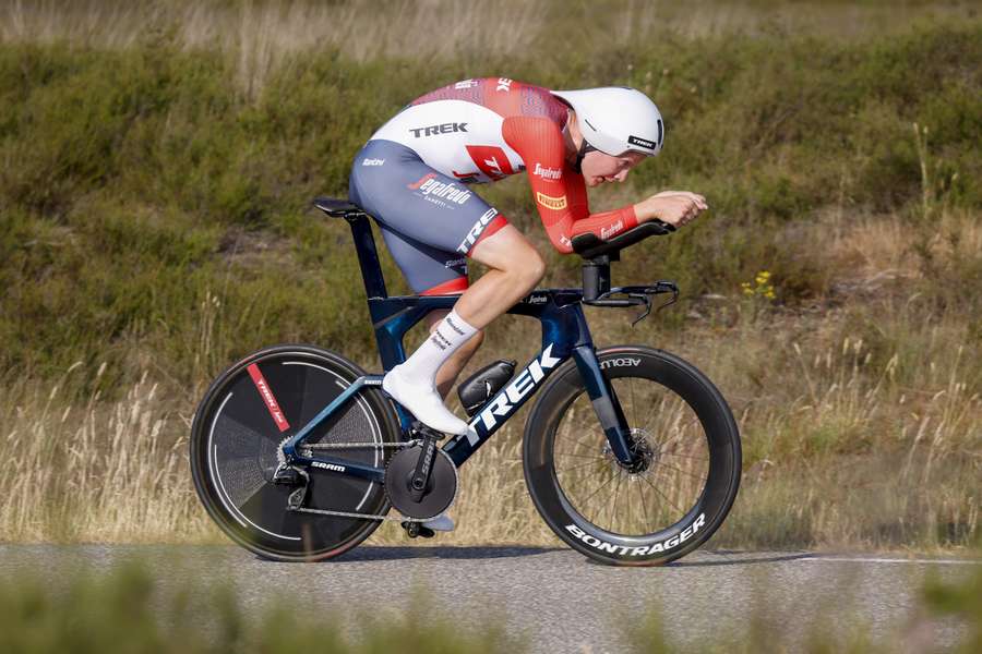 Daan Hoole afgelopen juni in actie tijdens het Nederlands kampioenschap tijdrijden