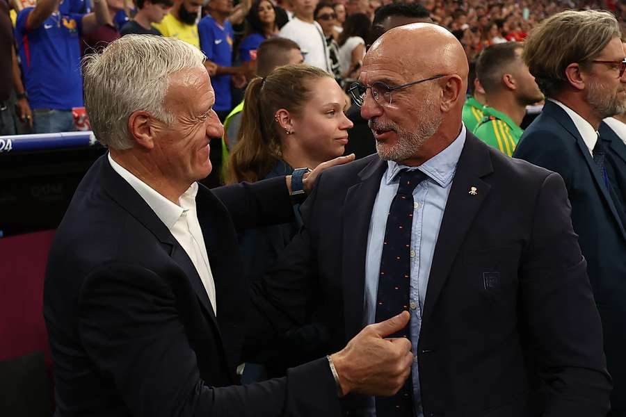 Deschamps and De la Fuente in 2024 Deschamps and De la Fuente in 2024