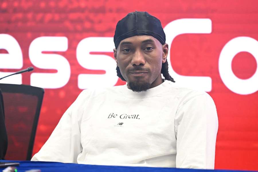 Kawhi Leonard lors d'une conférence de presse en août.