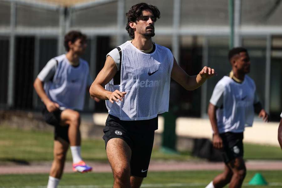 Francisco Trincão no treino do Sporting