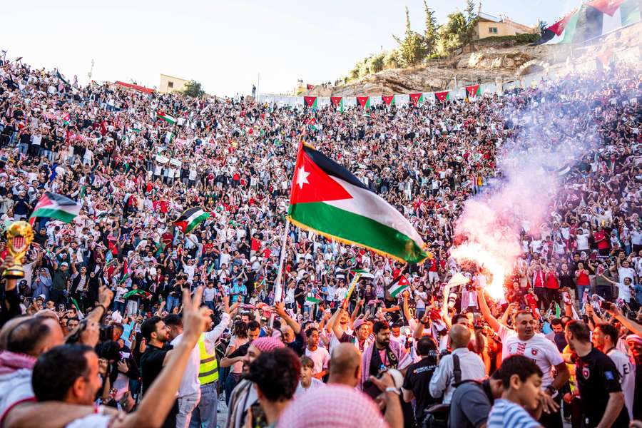 Des supporters à Amman lundi. Des supporters à Amman lundi.