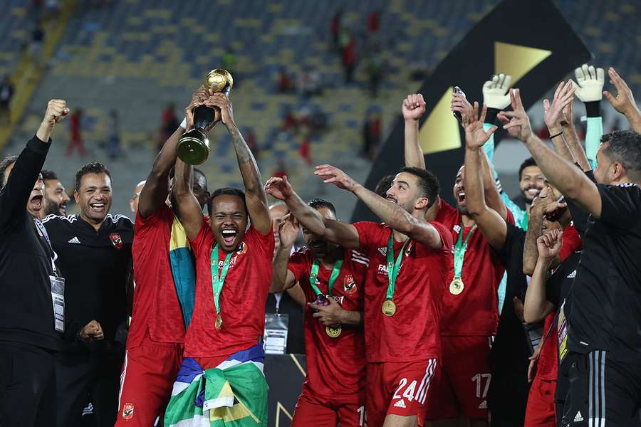 Al Ahly's players celebrate