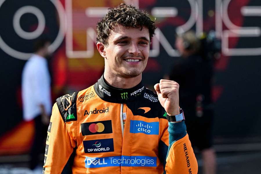 McLaren's Lando Norris celebrates after winning the Hungarian Grand Prix McLaren's Lando Norris celebrates after winning the Hungarian Grand Prix